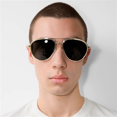 solglasögon burberry|Shield Aviator Sunglasses in Gold .